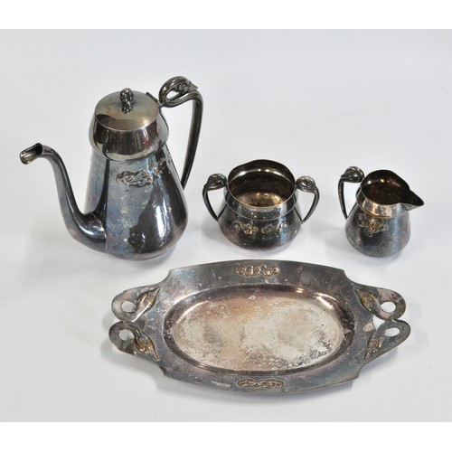 247 - Antique Danish ' Eneret- Astral' tea set with a tray AF