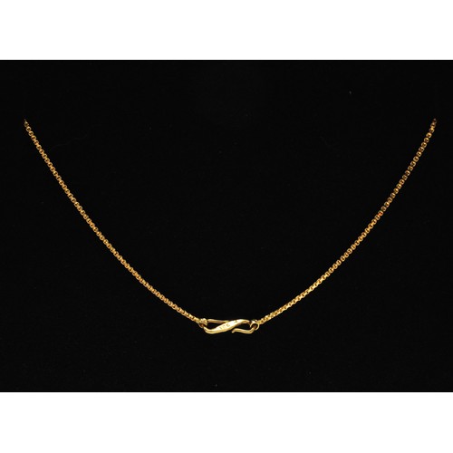 280 - Gold necklace with black stone, stamped 22k KOMKRapprox gross weight 8g.