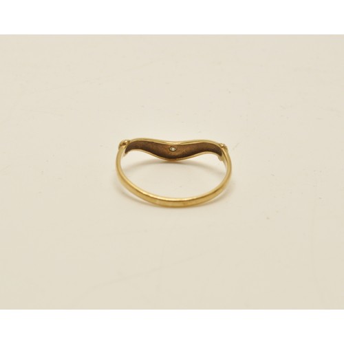 287 - 9ct yellow gold wishbone design, 1.3g approx gross weight and size N