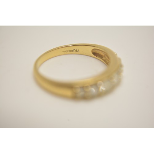 291 - 18ct yellow gold half eternity diamond band, with graduating diamonds. Hallmarked London 750, Approx... 