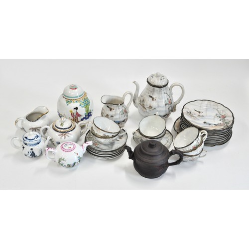 100 - A mixed group of various oriental items including a 1920's Noritake tea set items/plates, Chinese te... 