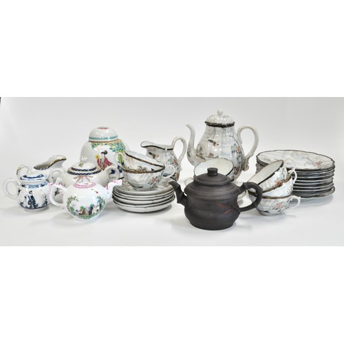 100 - A mixed group of various oriental items including a 1920's Noritake tea set items/plates, Chinese te... 