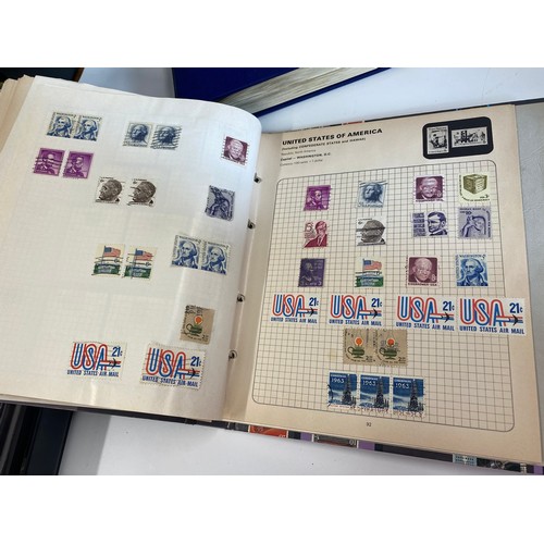 30 - X2 stamp albums containing various worldwide stamps together with Jersey and Guernsey and various Fi... 