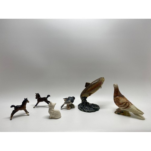 306 - Beswick group consisting of; Trout model 1032, Beswick Pigeon model 1383 together with other Beswick... 