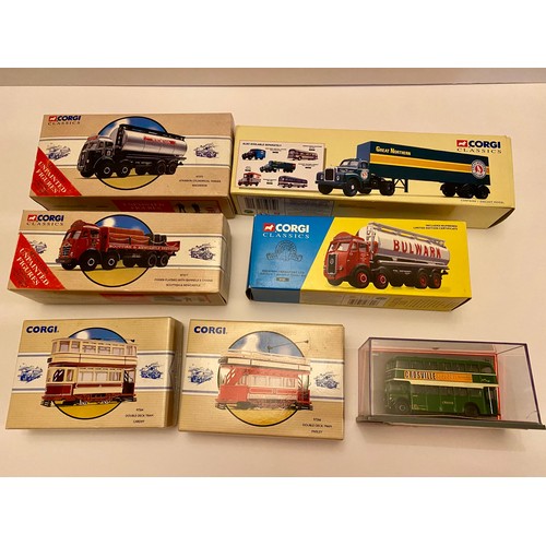 230 - A group of boxed Corgi Classics and other Corgi Models to include Tankers, Trams, lorries and bus. x... 