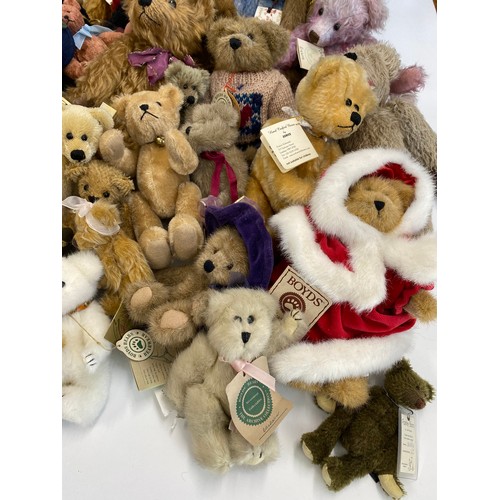 233 - A large collection of bears some are mohair,  to include Boyd Bears, Claywood Bears, Gund Bears, GAN... 