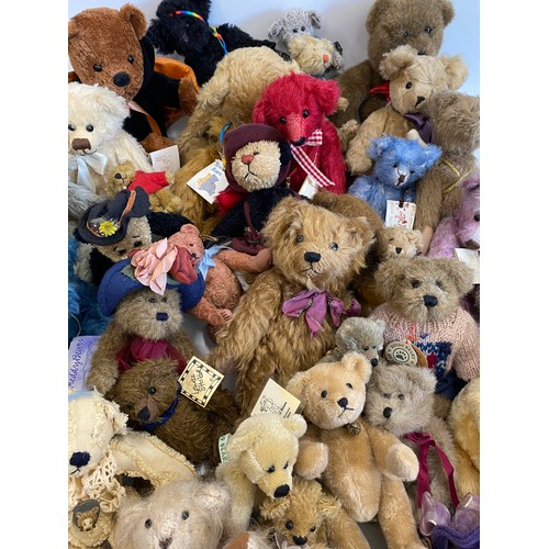 233 - A large collection of bears some are mohair,  to include Boyd Bears, Claywood Bears, Gund Bears, GAN... 