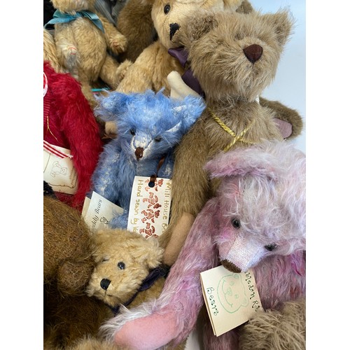 233 - A large collection of bears some are mohair,  to include Boyd Bears, Claywood Bears, Gund Bears, GAN... 