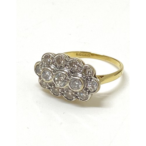 294A - 18ct yellow gold diamond cluster ring, approx size j-k with box, approx gross weight 4.4g.