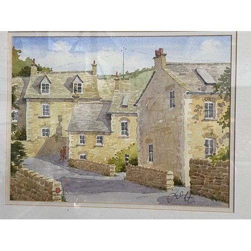 61 - Original watercolour bundle consisting of landscape scenes depicting Cotswold Houses in Gloucestersh... 