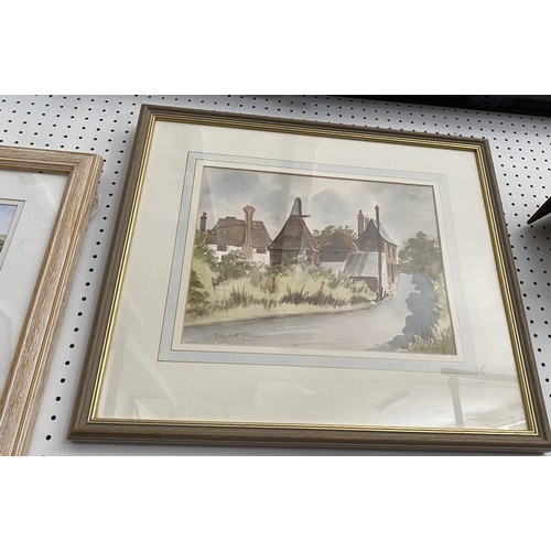 61 - Original watercolour bundle consisting of landscape scenes depicting Cotswold Houses in Gloucestersh... 