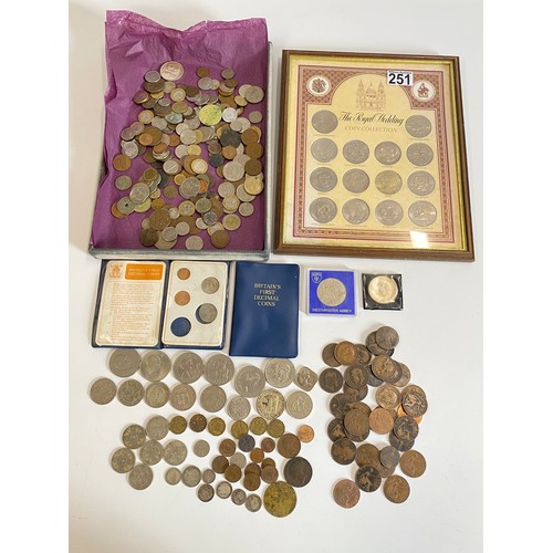 251 - Mixed coinage to include quantity of Georgian and Victorian silver coins