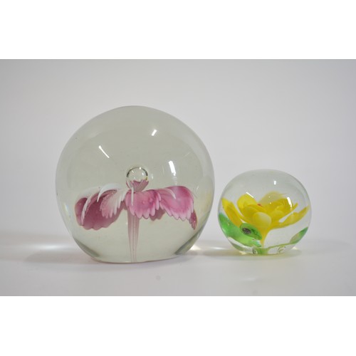 1 - A large quantity of mixed glass paperweights, various designs, shapes and colours