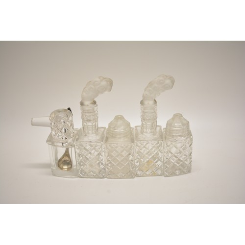 6 - Vintage cruet set in the form of steam boat, approx L21cms