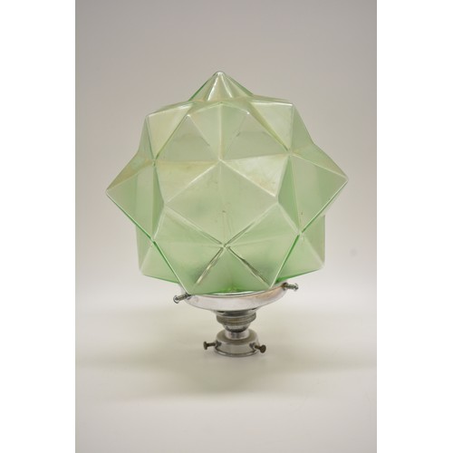 8 - Art Deco ladies - pair of glass lamp base/  holders, 21cms tall plus a starlight green shade