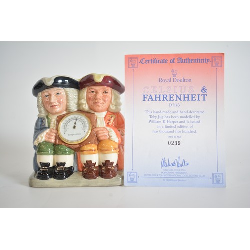 15 - Royal Doulton Celsius & Fahrenheit D7143 with certificate no.0239, and a Royal Doulton Mr Pickwick t... 