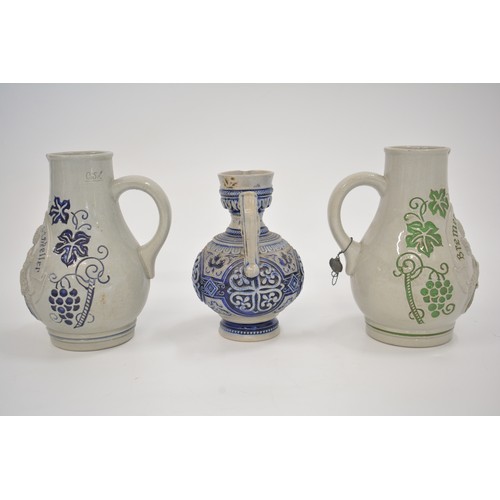 19 - Bremer Ratskeller German stoneware jugs together with Westerwalt salt glazed jug