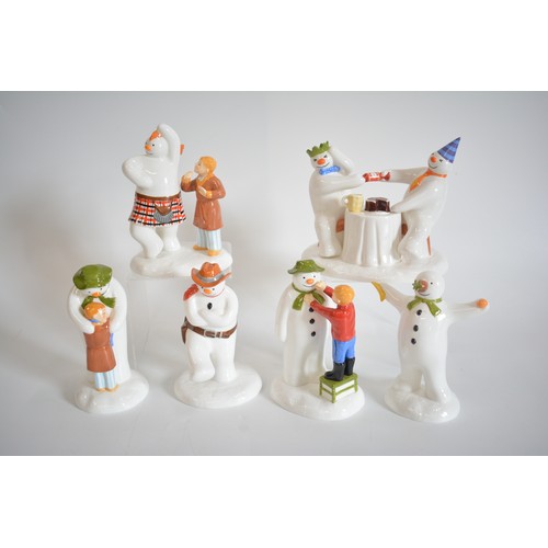 20 - x6 Coalport Characters  'The Snowman' handpainted ceramic figures