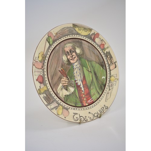 28 - x2 Royal Doulton antique cabinet plates one entitled 'The Hunting Man' and the other 'The Squire'.