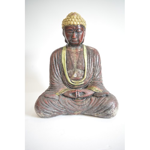 41 - Heavy cast Garden statue of seated buddha, approx H45cm