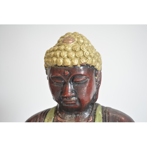 41 - Heavy cast Garden statue of seated buddha, approx H45cm