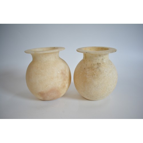 45 - Pair of Alabaster vases, approx H18cm