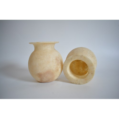 45 - Pair of Alabaster vases, approx H18cm