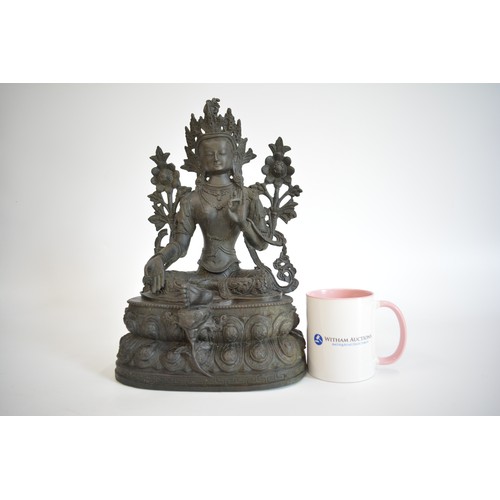 48 - Bronzed Buddha 'Green Tara'. Feninine counter part of the Bodhisattva. (Prayed to for protection, co... 