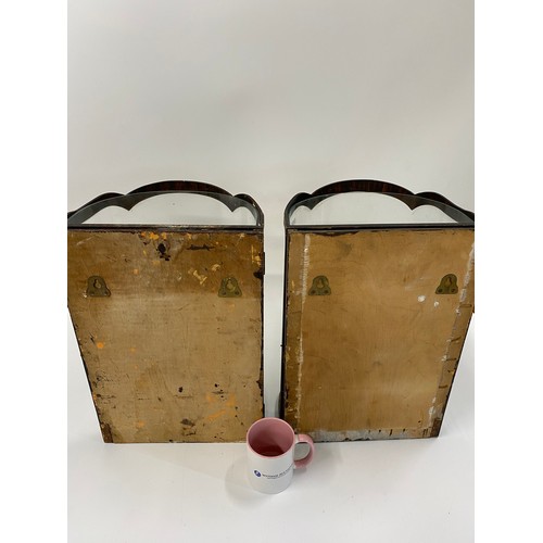 58 - A pair of Georgian style D-shaped wall lanterns. Original bow fronted glass. AF 1 is missing back mi... 