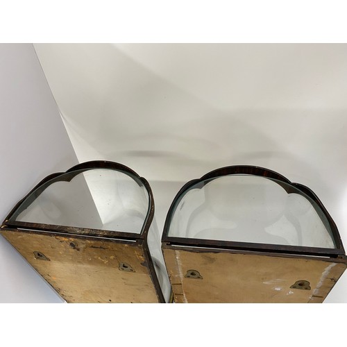 58 - A pair of Georgian style D-shaped wall lanterns. Original bow fronted glass. AF 1 is missing back mi... 