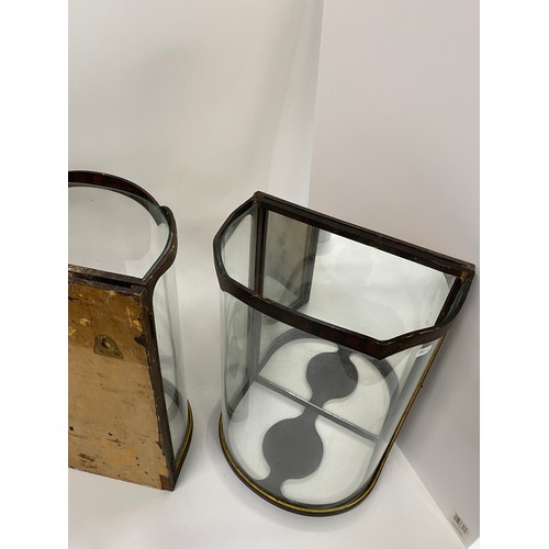 58 - A pair of Georgian style D-shaped wall lanterns. Original bow fronted glass. AF 1 is missing back mi... 