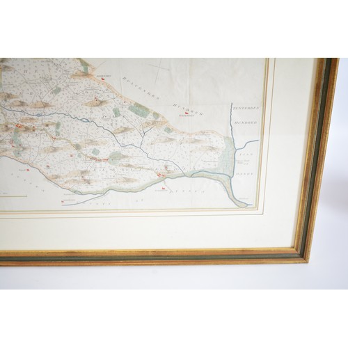 71 - Vintage framed and glazed map of Hundreds Great Barnfield and Selbrittenden