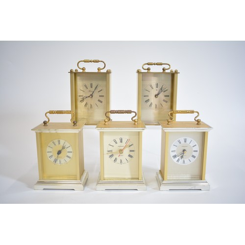 92 - A large group of carriage clocks, predominately Quartz movements, Smiths 8 Day, Swiza President, Lon... 