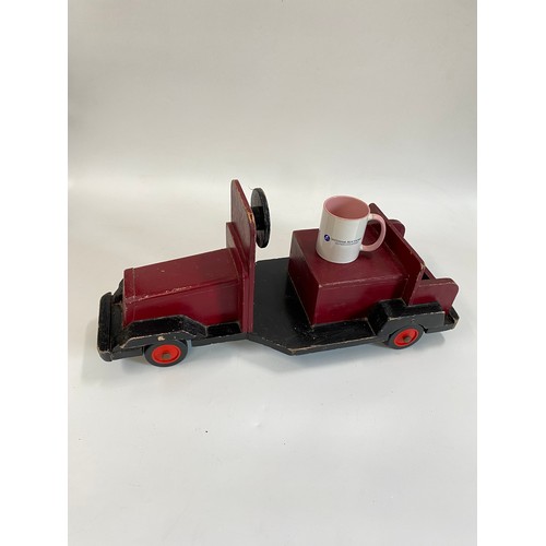 101 - Large Handmade Red Wooden Truck