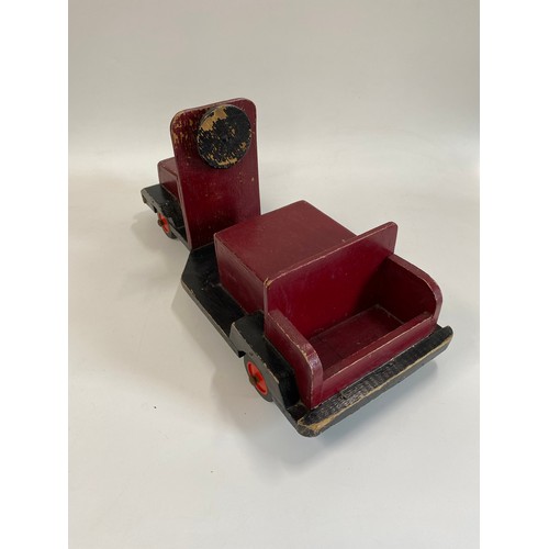 101 - Large Handmade Red Wooden Truck