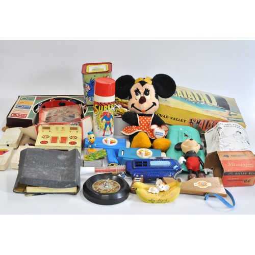 107 - Mixed vintage/retro games and characters Superman Mickey Mouse Tom and Jerry with Chad Valley horse ... 