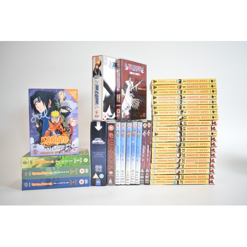 126 - Quantity of manga books and dvds to include cased closed gosho aoyama and naruto unleashed complete ... 