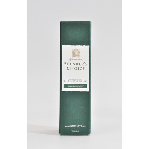 140 - One Boxed Bottle of Speaker's Choice Malt Whisky. 70cl, 40%, 1990s.