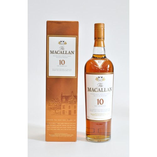 141 - One Boxed Bottle of The Macallan 10 Years Exclusively Matured in Selected Cherry Oak Casks From Jere... 