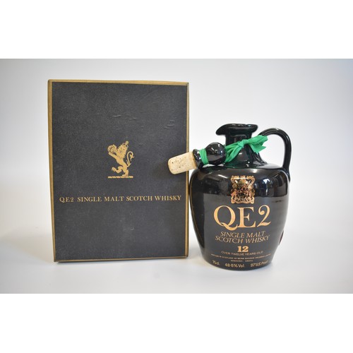 148 - One Boxed QE2 Decanter Malt 12 years old, 75cl, 48.6% - 97 US Proof.