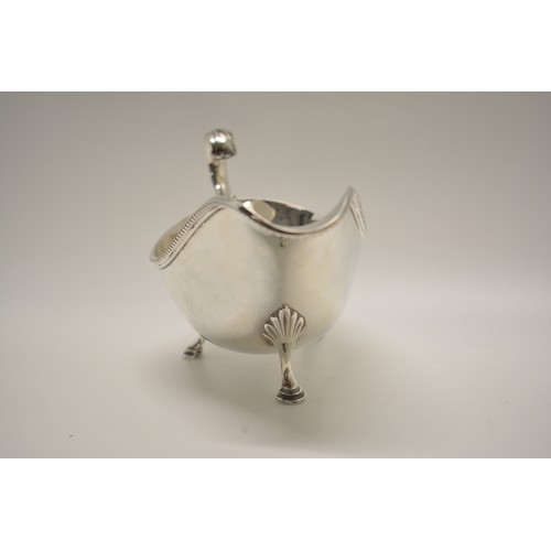 153 - Antique Silver sauce boat with chase design to rim, hallmarked Sheffield, early piece by Cooper Bros... 