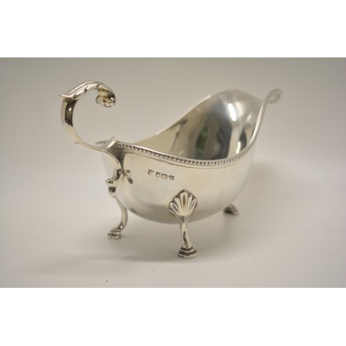 153 - Antique Silver sauce boat with chase design to rim, hallmarked Sheffield, early piece by Cooper Bros... 