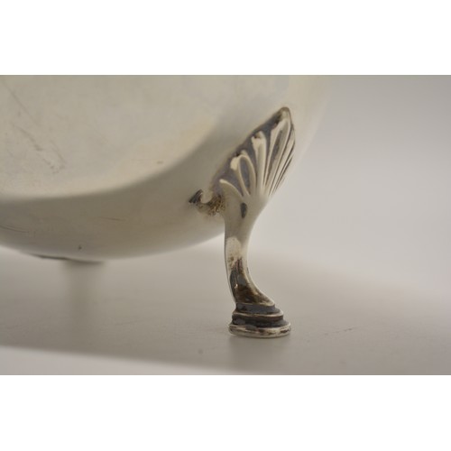 153 - Antique Silver sauce boat with chase design to rim, hallmarked Sheffield, early piece by Cooper Bros... 