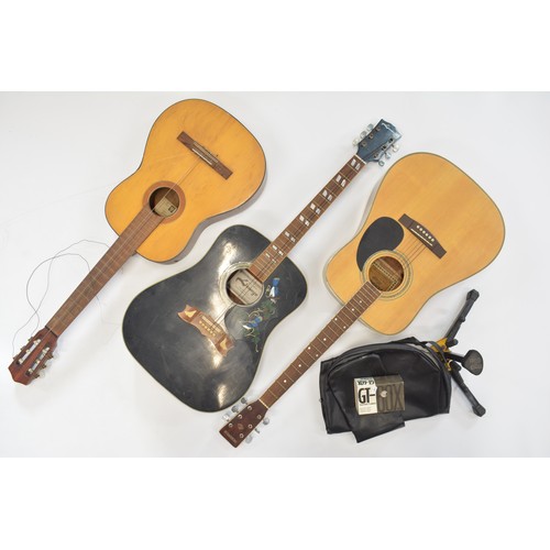 157 - 3 Acoustic Guitars
Hohner model: LW 600N
Lorenzo model:  N191/A with mother of Pearl inlay birds
Her... 