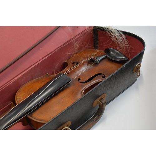 158 - 4 cased violins with bows
2 labelled Maidstone School Orchestra London
2 unlabelled