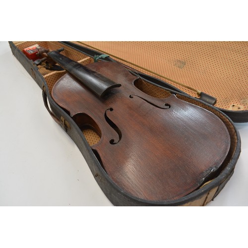 158 - 4 cased violins with bows
2 labelled Maidstone School Orchestra London
2 unlabelled