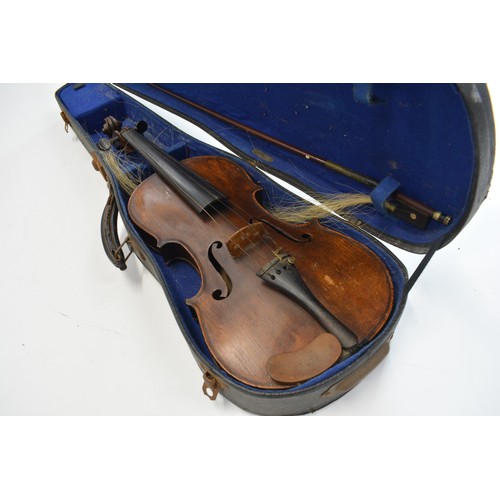 161 - 3 cased violins with bows
1 labelled Nicolaus Amatus Secit Czech
2 unlabelled