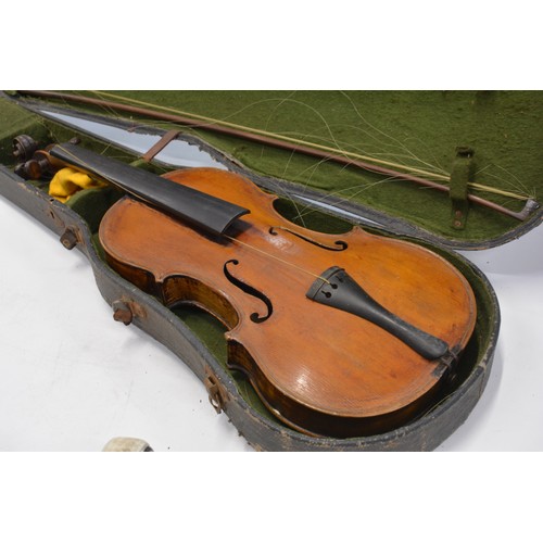 162 - Three violins with case and bow. AF