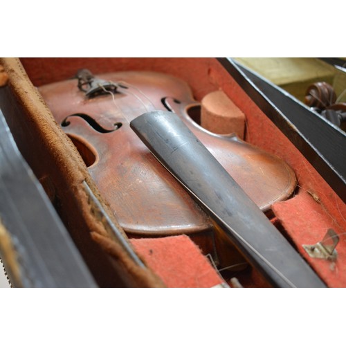 164 - 3 cased violins with bows
No labels