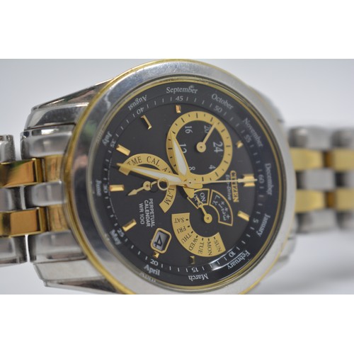 178 - Citizen Eco Drive with perpetual calendar dial. with leaflets and box.